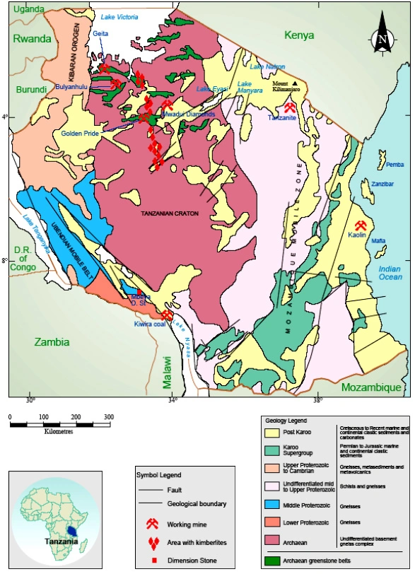 Tanzania Geology Map